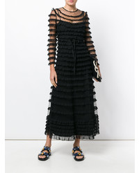 RED Valentino Frilled Embroidered Maxi Dress