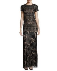 Marchesa Notte Embroidered Overlay Gown