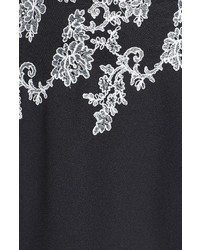 Ellen Tracy Embroidered Crepe Fit Flare Dress