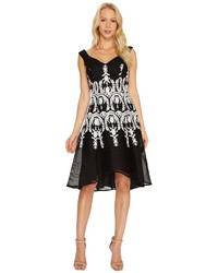 Adrianna Papell Embroidered Neoprene Fit And Flare Dress Dress