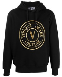 VERSACE JEANS COUTURE Logo Embroidered Cotton Hoodie