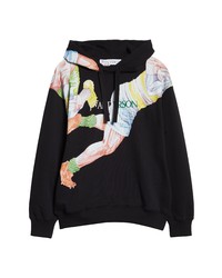 JW Anderson X Pol Anglada Embroidered Rugby Team Graphic Hoodie In Black At Nordstrom