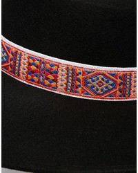 Catarzi Wide Brim Matador Hat With Embroidered Trim