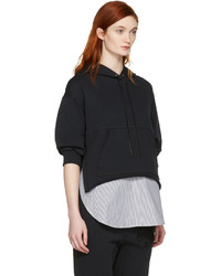 3.1 Phillip Lim Black Combo Embroidered Hoodie