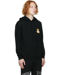 Moschino Black Embroidered Patch Hoodie