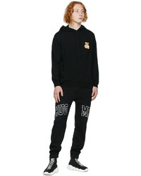 Moschino Black Embroidered Patch Hoodie