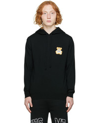 Moschino Black Embroidered Patch Hoodie