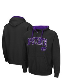 Colosseum Black Kansas State Wildcats Arch Logo 20 Full Zip Hoodie At Nordstrom