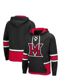 Colosseum Black Miami University Redhawks Lace Up 30 Pullover Hoodie