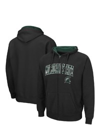 Colosseum Black Michigan State Spartans Arch Logo 30 Full Zip Hoodie