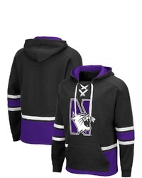 Colosseum Black Northwestern Wildcats Lace Up 30 Pullover Hoodie