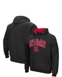 Colosseum Black Rutgers Scarlet Knights Arch Logo 30 Pullover Hoodie
