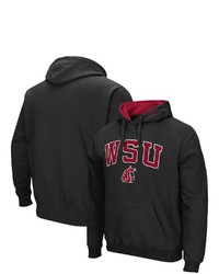 Colosseum Black Washington State Cougars Arch Logo 30 Pullover Hoodie