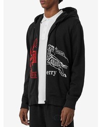 Burberry Contrast Crest Cotton Hooded Top