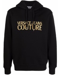 VERSACE JEANS COUTURE Embroidered Logo Black Hoodie