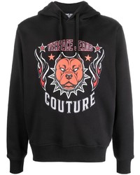 VERSACE JEANS COUTURE Embroidered Logo Cotton Hoodie