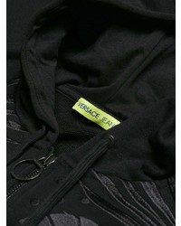 Versace Jeans Leaf Embroidered Zipped Hoodie