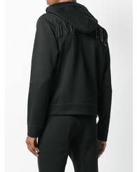 DSQUARED2 Leather Rose Embroidered Hoodie