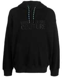 VERSACE JEANS COUTURE Logo Embroidered Drawstring Hoodie