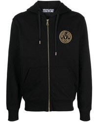 VERSACE JEANS COUTURE Logo Embroidered Zipped Hoodie