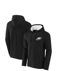 NFL X DARIUS RUCKE R Collection By Fanatics Heathered Black Philadelphia Eagles Waffle Knit Pullover Hoodie In Heather Black At Nordstrom