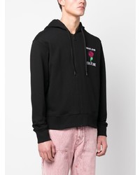 VERSACE JEANS COUTURE Roses Logo Embroidered Zip Hoodie