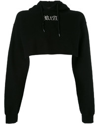 RtA Embroidered Text Cropped Hoodie