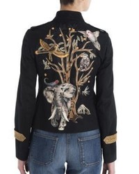 Valentino Embroidered Cotton Military Jacket