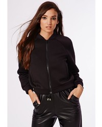Missguided Immi Leopard Embroidered Bomber Jacket Black