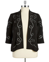 Nipon Boutique Embroidered Open Front Jacket