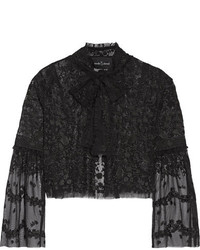 Needle & Thread Primrose Embroidered Tulle Jacket Black