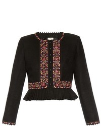 Talitha Embroidered Silk Cropped Jacket