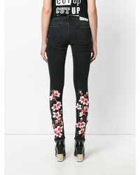 Off-White Embroidered Cherry Jeans