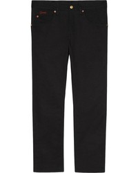 Gucci Embroidered Logo Straight Leg Trousers