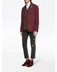 Gucci Embroidered Motif Slim Fit Jeans