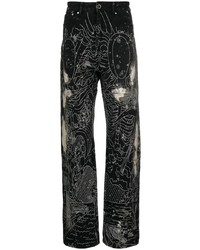 Who Decides War Embroidered Straight Leg Jeans