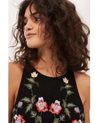 Topshop Floral Embroidered Jumpsuit