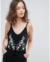 Daisy Street Jersey Embroidered Jumpsuit