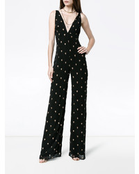 De La Vali Sleeveless Flared Jumpsuit With Embroidery