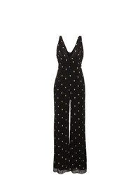 De La Vali Sleeveless Flared Jumpsuit With Embroidery