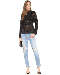 Anna Sui Embroidered Lace Top