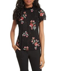 Rebecca Taylor Embroidered Lace Top