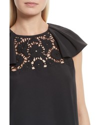 Kate Spade New York Embroidered Lace Yoke Top