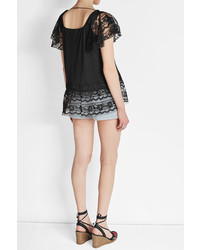 Anna Sui Top With Lace And Embroidery