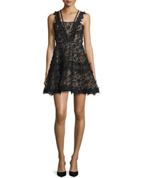 Alexis Mindy Sleeveless Embroidered Lace A Line Dress Black