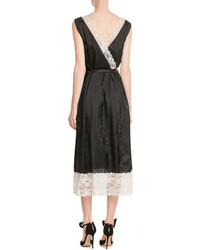 Marc Jacobs Satin Dress With Lace And Embroidery