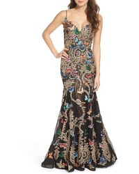 Mac Duggal Butterfly Lace Applique Gown