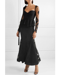 Brock Collection Diedre Med Embroidered Tulle And Lace Gown