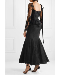 Brock Collection Diedre Med Embroidered Tulle And Lace Gown