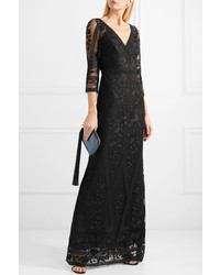Marchesa Notte Guipure Lace And Embroidered Tulle Gown
